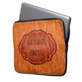 Orange Leather Laptopschutzhülle (Vorderseite Links)