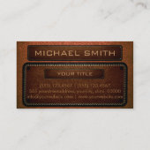 Orange Leather Look Brown Monogram Visitenkarte (Rückseite)