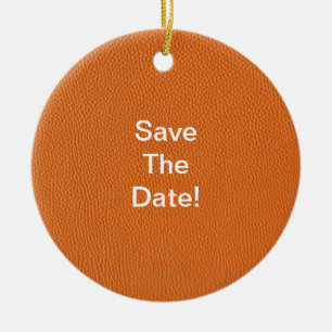 Orange Leather Look Keramik Ornament