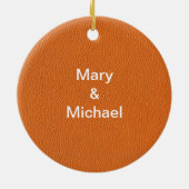 Orange Leather Look Keramik Ornament (Hinten)