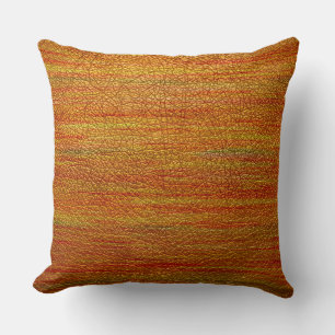 Orange Leather Look Kissen