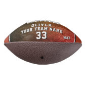 Orange Leather Print Player Name Team Foto Football (Gedreht 270)