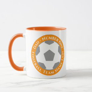 Orange – Lebendiger und verspielter Fußball-Vater- Tasse