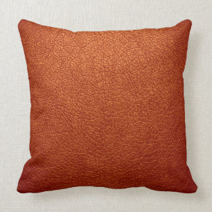 Orange Leder Kissen