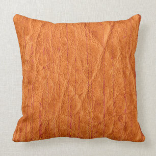 Orange Leder Kissen