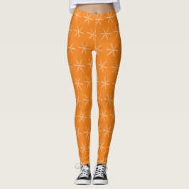 Orange-Leggings mit Snowflake Leggings