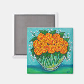 Orange Leidenschafts-Rosen-Magnet Magnet (Vorderseite/Rückseite)