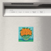 Orange Leidenschafts-Rosen-Magnet Magnet (In Situ (Geschirrspüler))