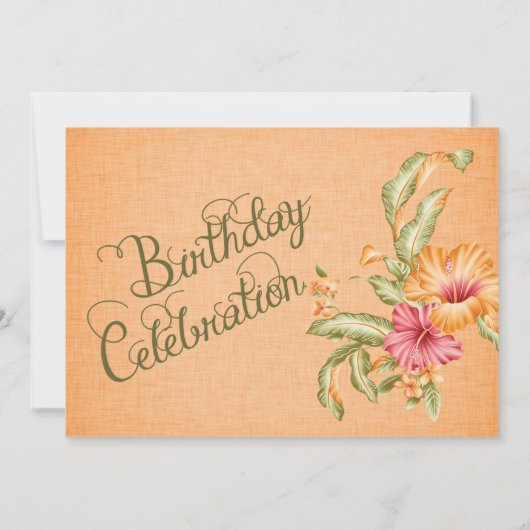 Orange Leinenkundengebundene Einladung (Rückseite)