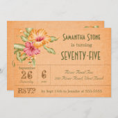 Orange Leinenkundengebundene Einladung (Vorne/Hinten)