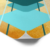 Orange Leinwand Aquamarin Geometric AP0010 Posters Poster (Ecke)