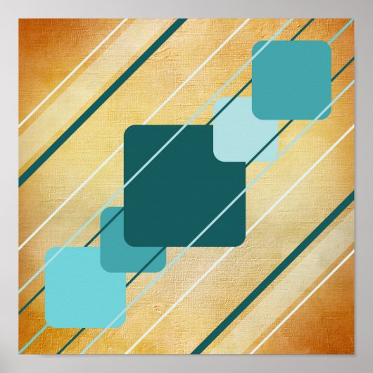 Orange Leinwand Aquamarin Geometric AP0010 Posters Poster (Vorne)