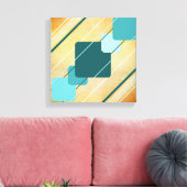 Orange Leinwand Aquamarin Geometric AP0010 Wrapped (Insitu (Wohnzimmer))