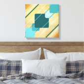 Orange Leinwand Aquamarin Geometric AP0010 Wrapped (Insitu (Schlafzimmer))