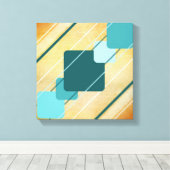 Orange Leinwand Aquamarin Geometric AP0010 Wrapped (Insitu (Holzboden))