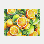 Orange Lemon Botanical Citrus Geometric Fußmatte (Vorderseite)
