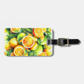Orange Lemon Botanische Zitrone Geometrisch Gepäckanhänger (Vorderseite horizontal)
