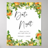 Orange Lemon Citrus Brautdusche Datum Jar Spiel Poster (Vorne)