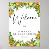 Orange Lemon Citrus Brautparty Begrüßungszeichen Poster (Vorne)