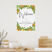 Orange Lemon Citrus Brautparty Begrüßungszeichen Poster (Küche)