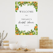 Orange Lemon Citrus Brautparty Begrüßungszeichen Poster (Küche)