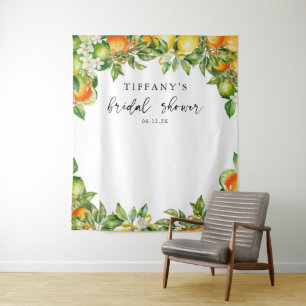 Orange Lemon Citrus Bridal Dusche Wandteppich