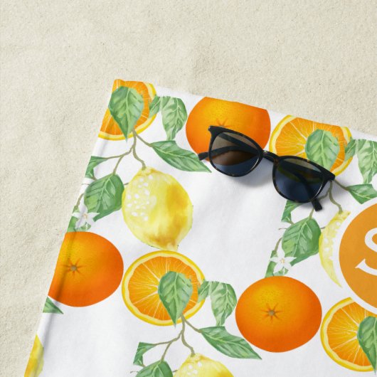 Orange Lemon Citrus Fruchtmuster Strandtuch (Beispiel)