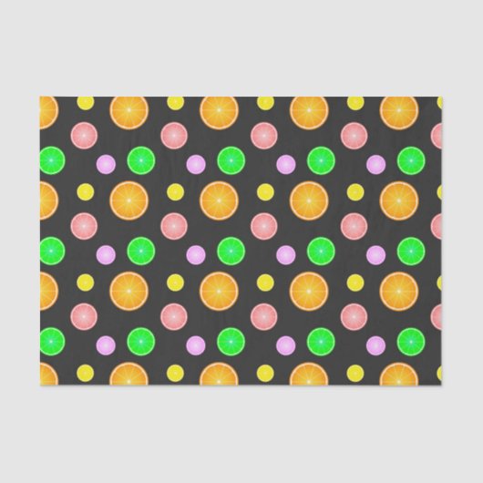 Orange lemon lime grapefruit summer party pattern seidenpapier (Vorderseite)