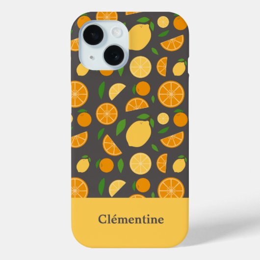 Orange & Lemon Muster Case-Mate iPhone Hülle (Rückseite)