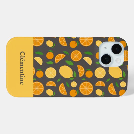 Orange & Lemon Muster Case-Mate iPhone Hülle (Rückseite (Horizontal))