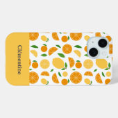 Orange & Lemon Muster Weiß Case-Mate iPhone Hülle (Rückseite (Horizontal))