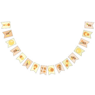 Orange Lemons Cocktails Juices Party Wimpelkette