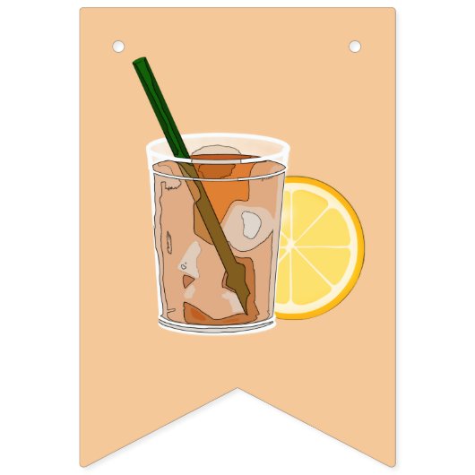 Orange Lemons Cocktails Juices Party Wimpelkette (Zweite Fahne)