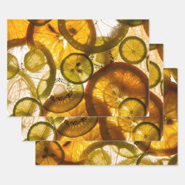Orange Lemons Geschenkpapier Set