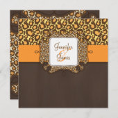 Orange Leopard Browns beschmutzt Einladung (Vorne/Hinten)