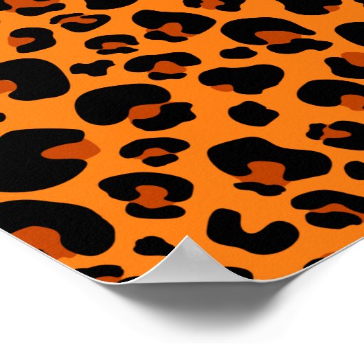 Orange Leopard Cheetah Skin Print Patches Poster (Ecke)