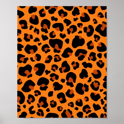 Orange Leopard Cheetah Skin Print Patches Poster (Vorne)