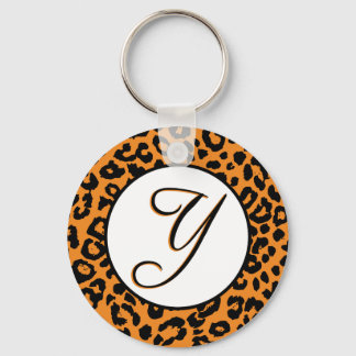 Orange Leopard Design mit Y Schlüsselanhänger