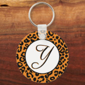 Orange Leopard Design mit Y Schlüsselanhänger (Vorderseite)