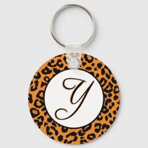 Orange Leopard-Entwurf mit Y Schlüsselanhänger
