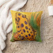 Orange Leopard-Frosch-Wurfs-Kissen Kissen (Decke)
