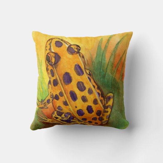 Orange Leopard-Frosch-Wurfs-Kissen Kissen (Rückseite)