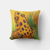 Orange Leopard-Frosch-Wurfs-Kissen Kissen (Vorderseite)