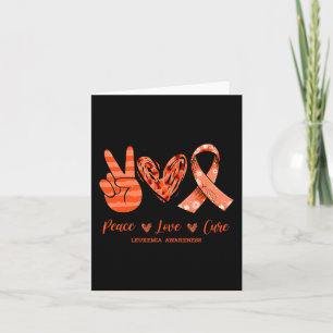 Orange Leopard Peace Liebe Heilung Leukämie Bewuss Karte