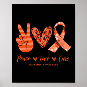 Orange Leopard Peace Liebe Heilung Leukämie Bewuss Poster