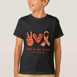 Orange Leopard Peace Liebe Heilung Leukämie Bewuss T-Shirt