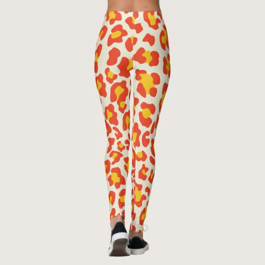Orange Leopard Print Leggings (Rückseite)