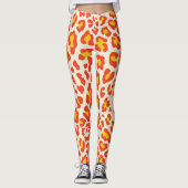 Orange Leopard Print Leggings (Vorderseite)