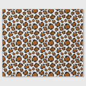 Orange Leopard Print Spider Pattern Halloween Geschenkpapier (Flach)