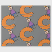 Orange Letter C Geschenkpapier (Flach)